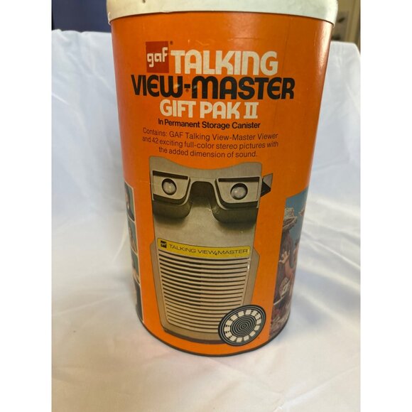 GAF Talking View-Master Gift Pak II W/Viewer & Reels In Canister-Rare Set 1970’s - Picture 9 of 10